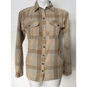 Cabincore Gorpcore 90s Prana Finnegan Corduroy Shacket Plaid Organic Cotton XS